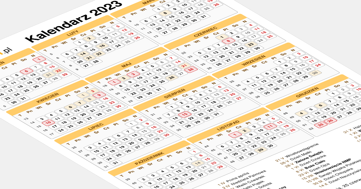 Kalendarz szkolny 2023 kalbi